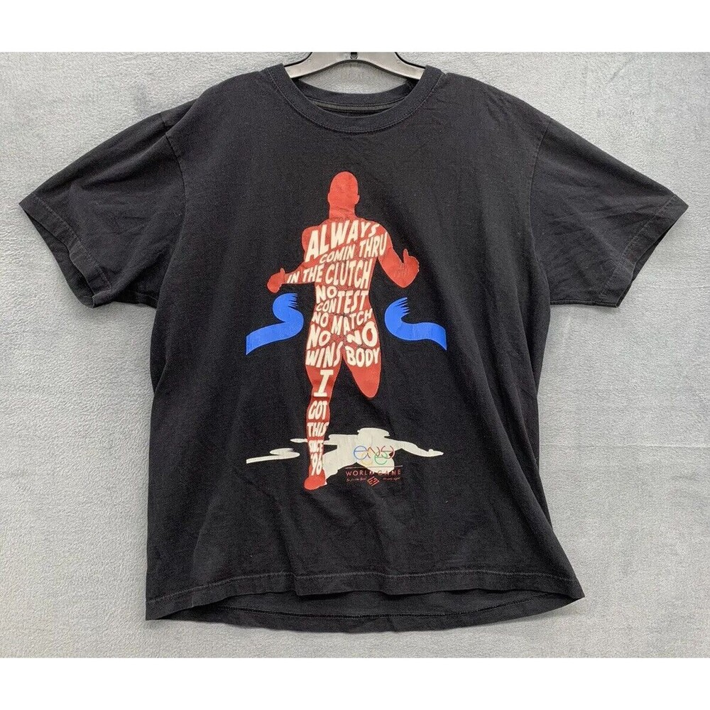 Enyce 100% Cotton Graphic T-Shirt Men's Size X-LARGE Black WORLD GAME Crew Neck